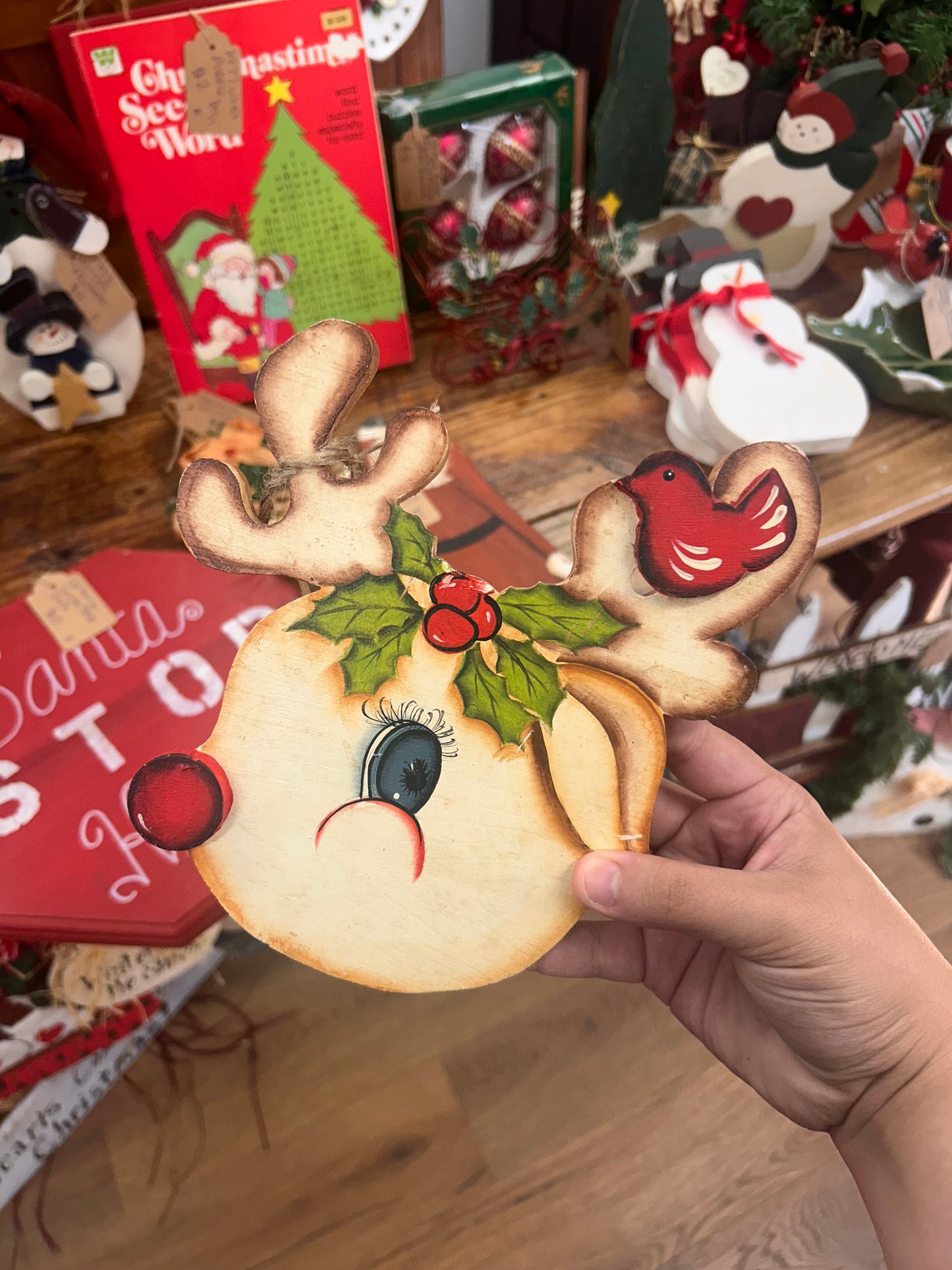 Vintage Wooden Rudolph