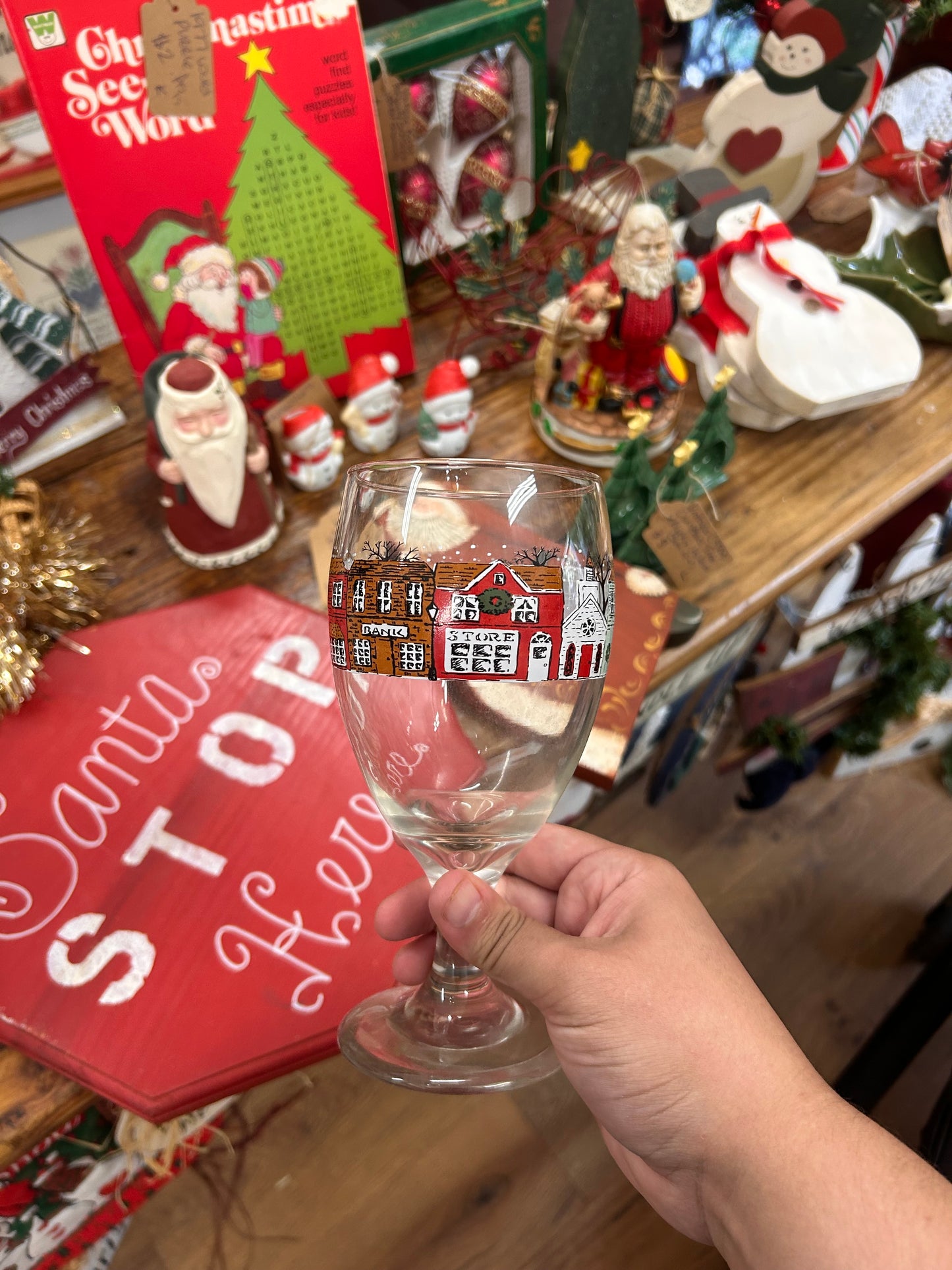 Vintage Libby Christmas Village Glasses - Set Of 5