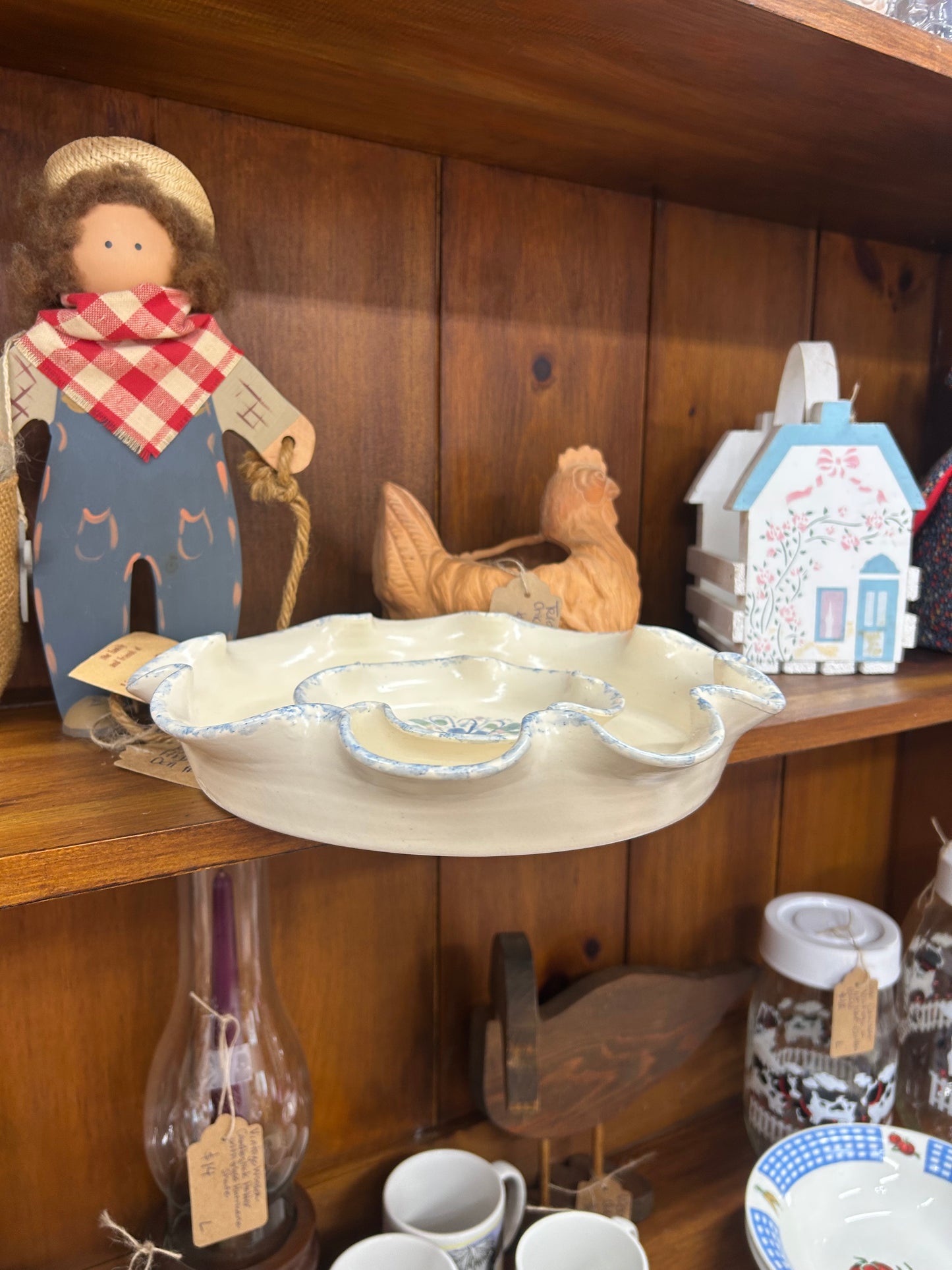 Vintage Floral Chip/Dip Pottery