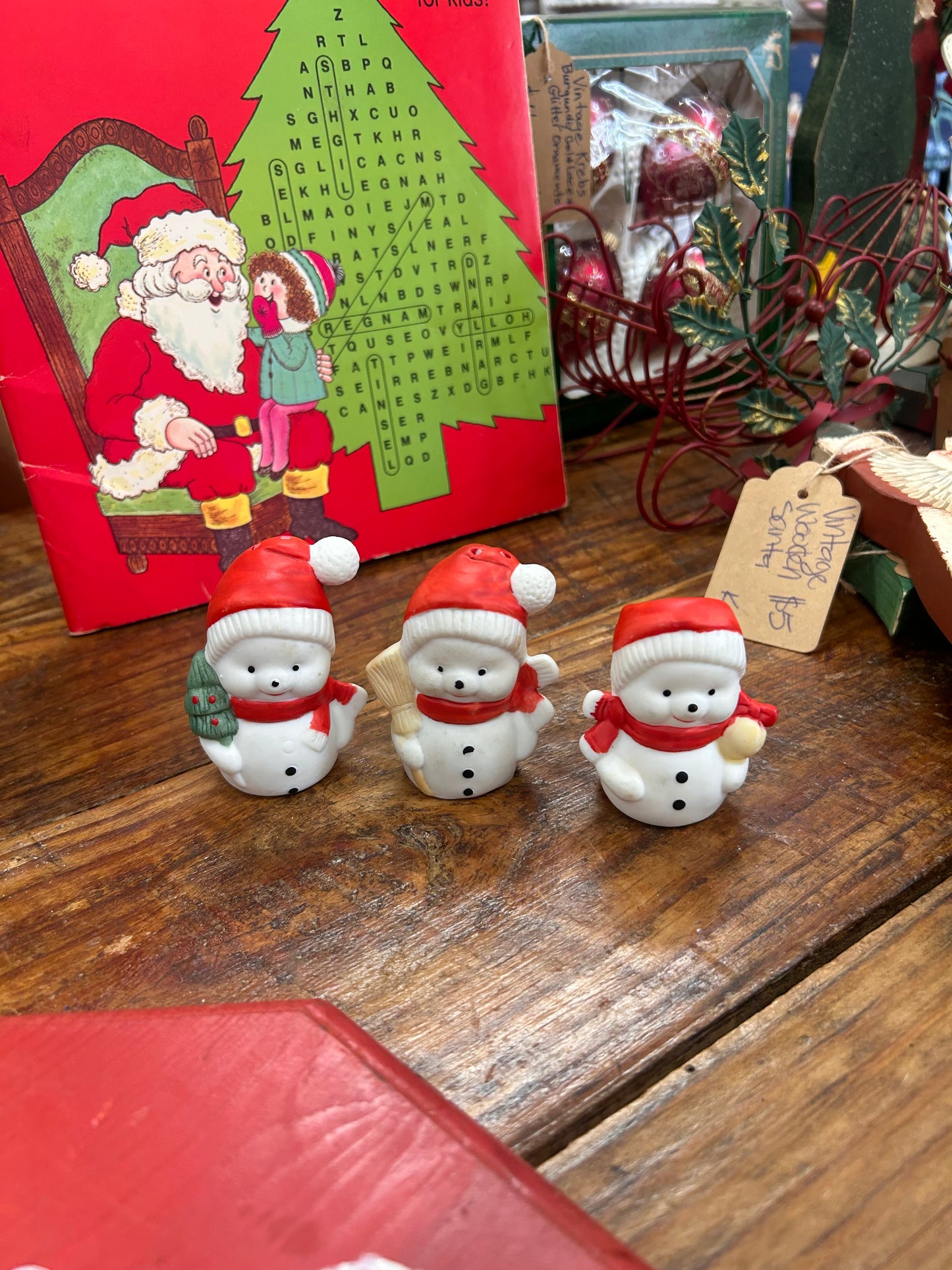 Vintage Snowman S&P Shakers & Toothpick Holder