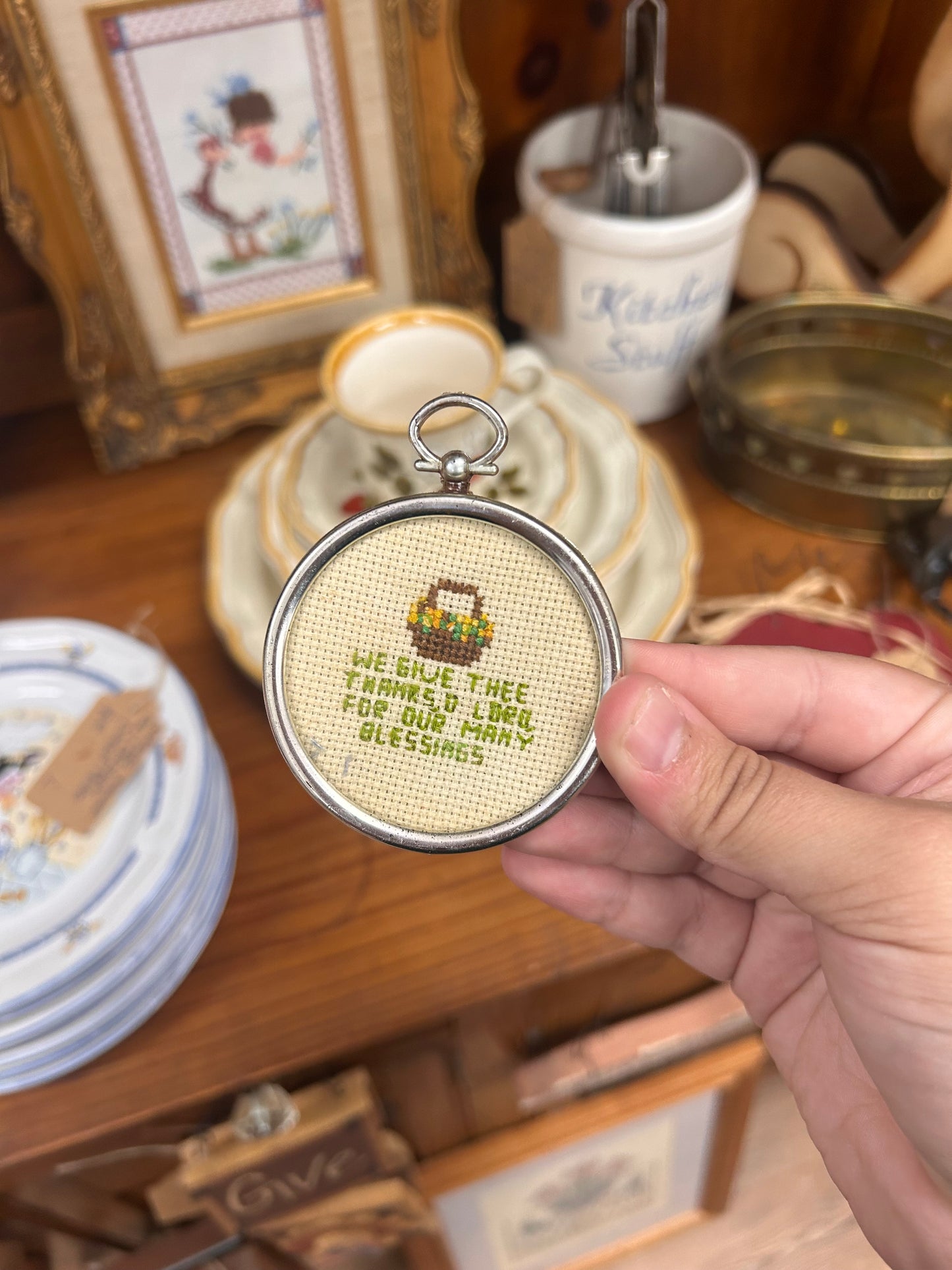 1980s Cross Stitch Trinket