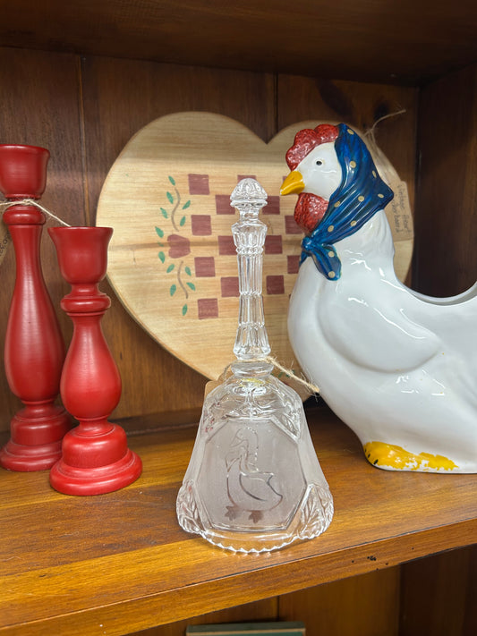 Vintage Crystal Bell With Geese