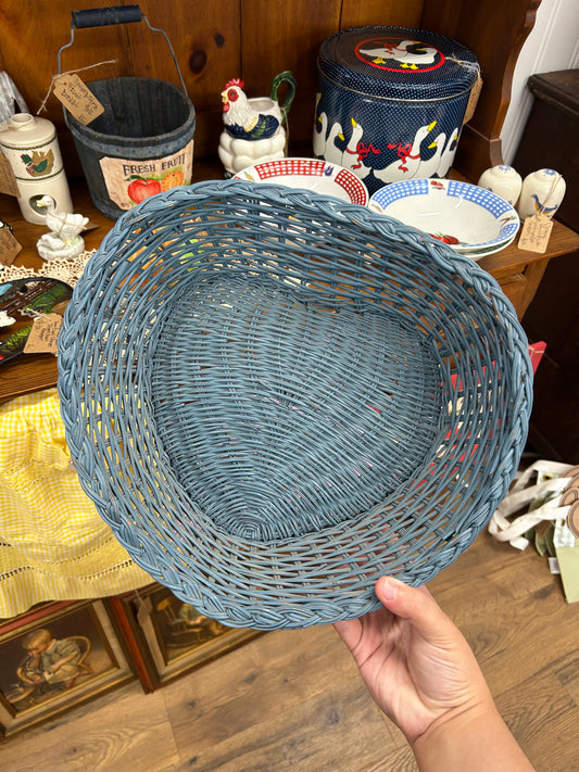 Vintage Blue Heart Basket