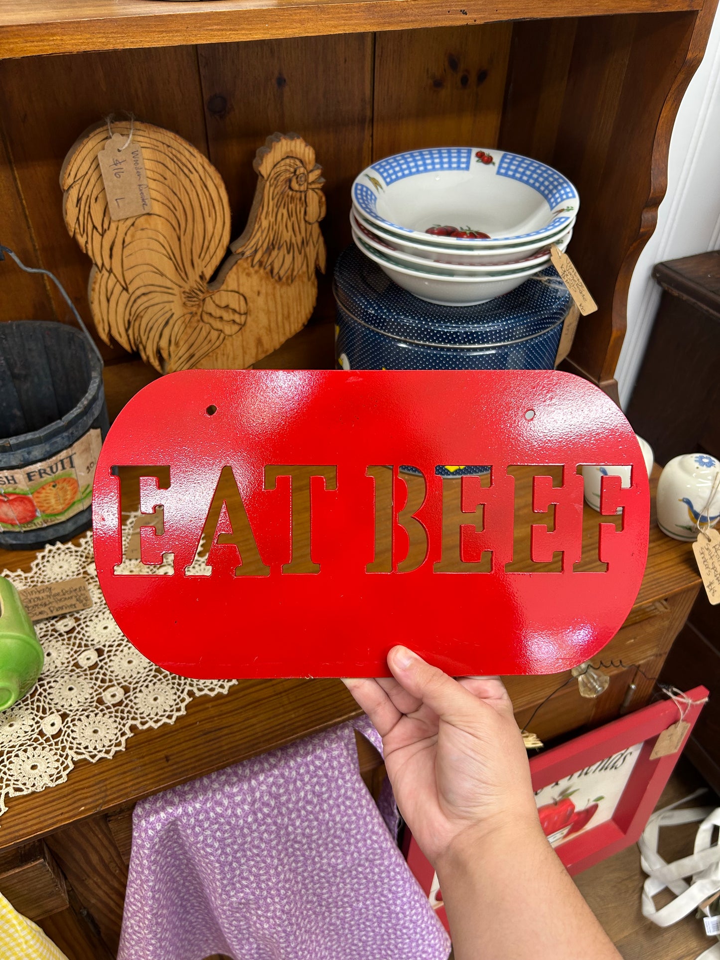 Eat Beef Sign - 12.5” Long