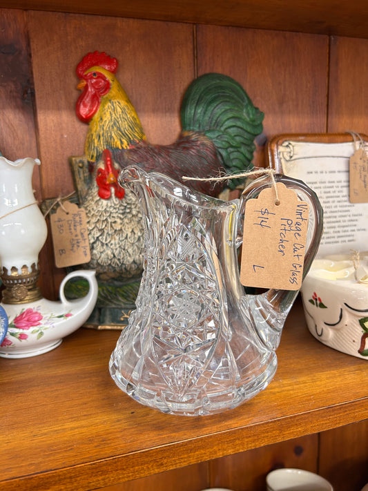 Vintage Cut Glass Pitcher