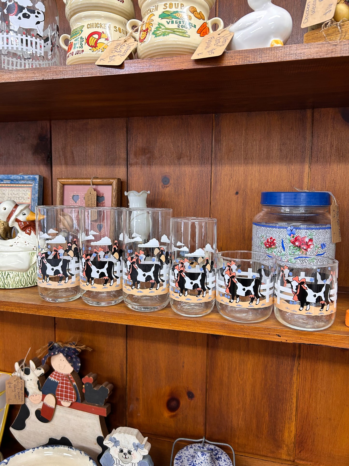Vintage Libbey Cow Glasses - Set Of 6