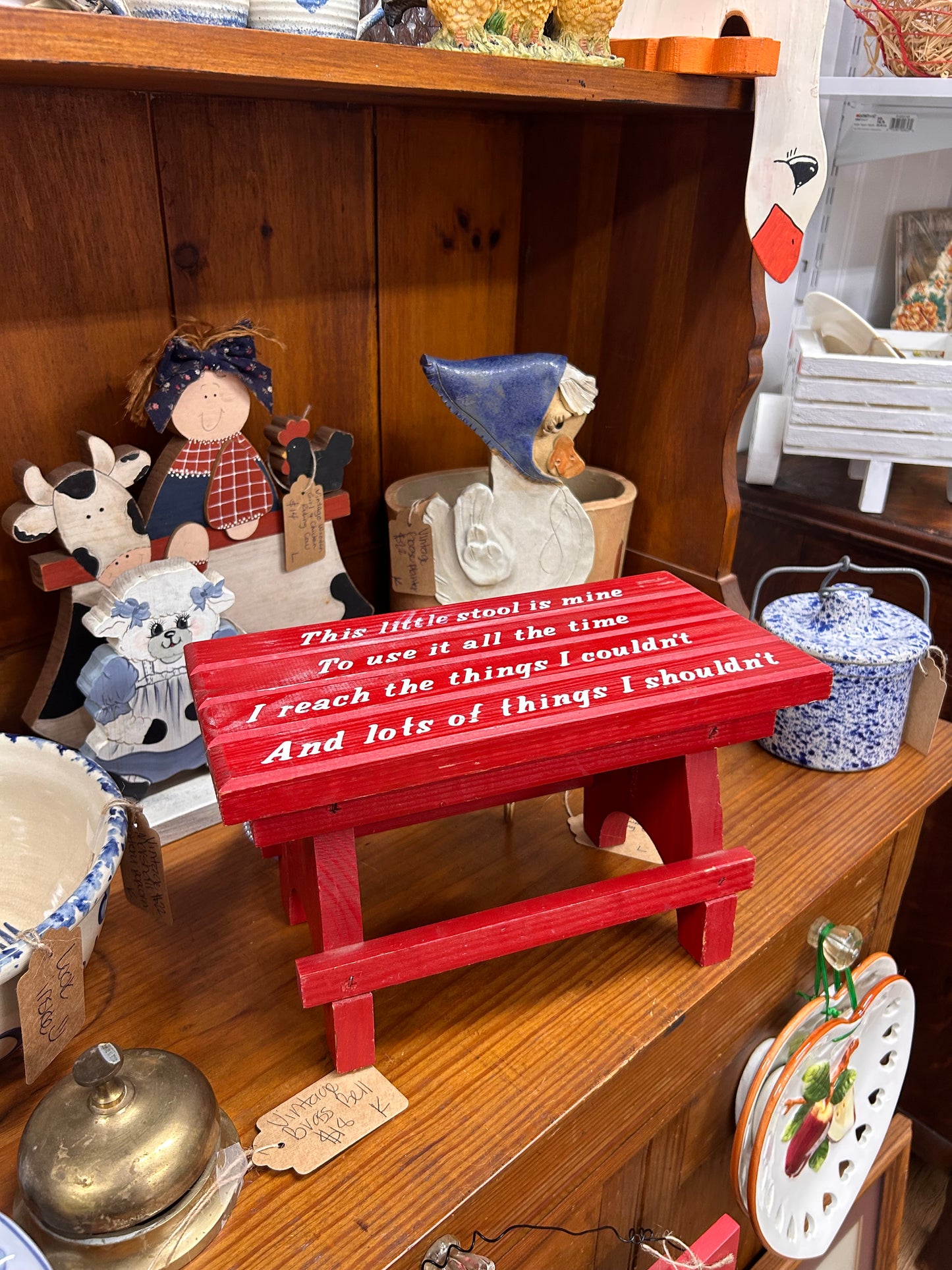 Vintage Red Children Step Stool