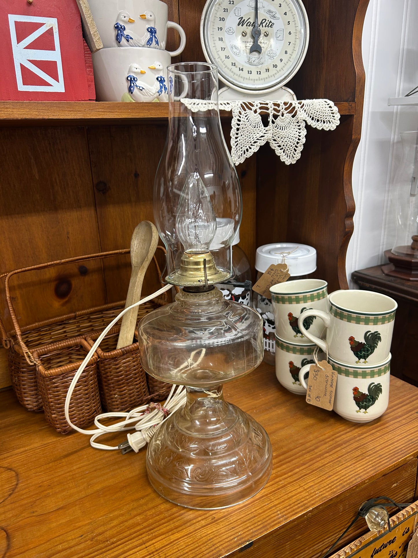 Vintage Oil Lamp Converted To Electric - Local Pick Up Only