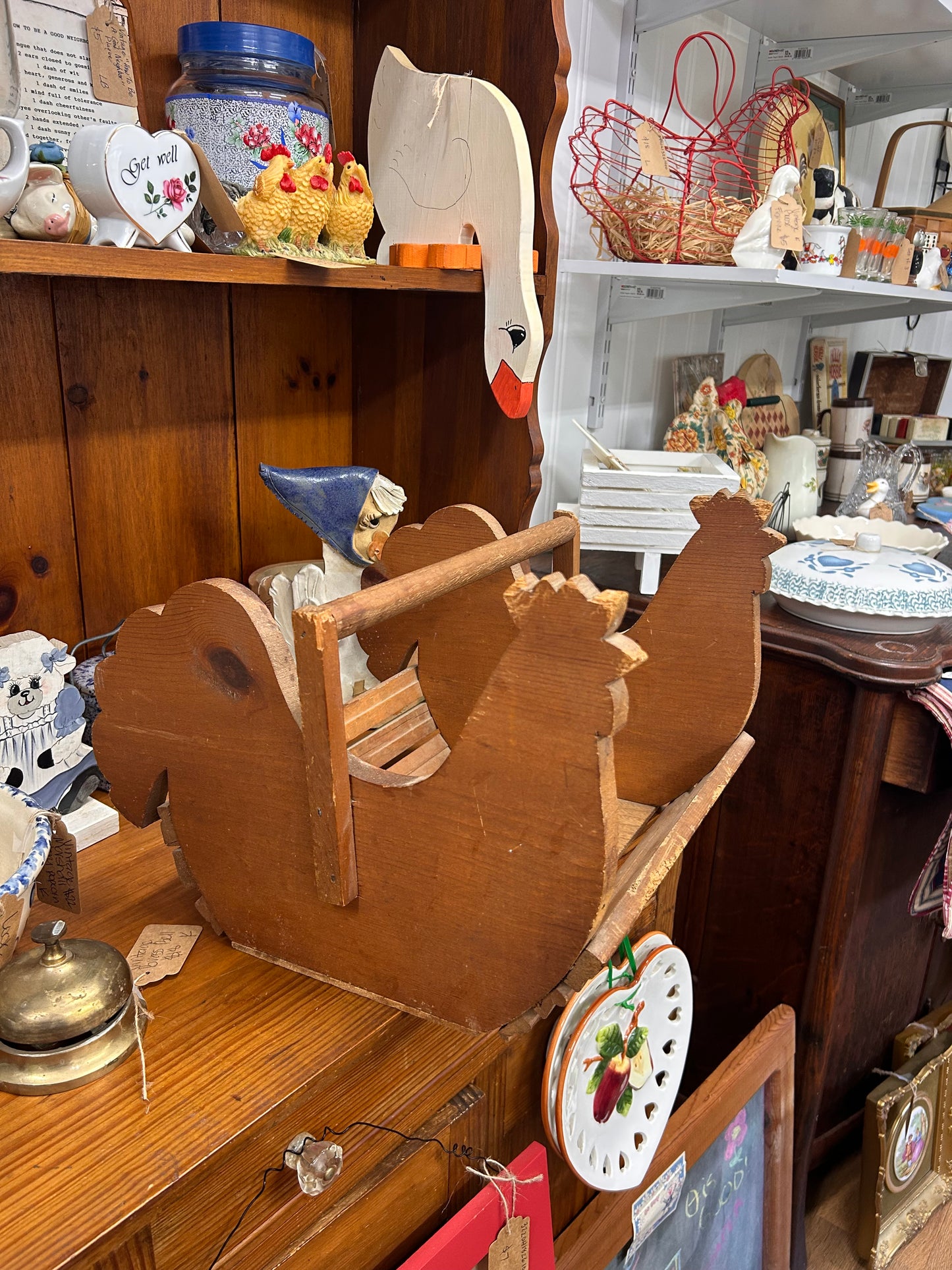 Vintage Large Wooden Chicken Basket - Local Pickup Only