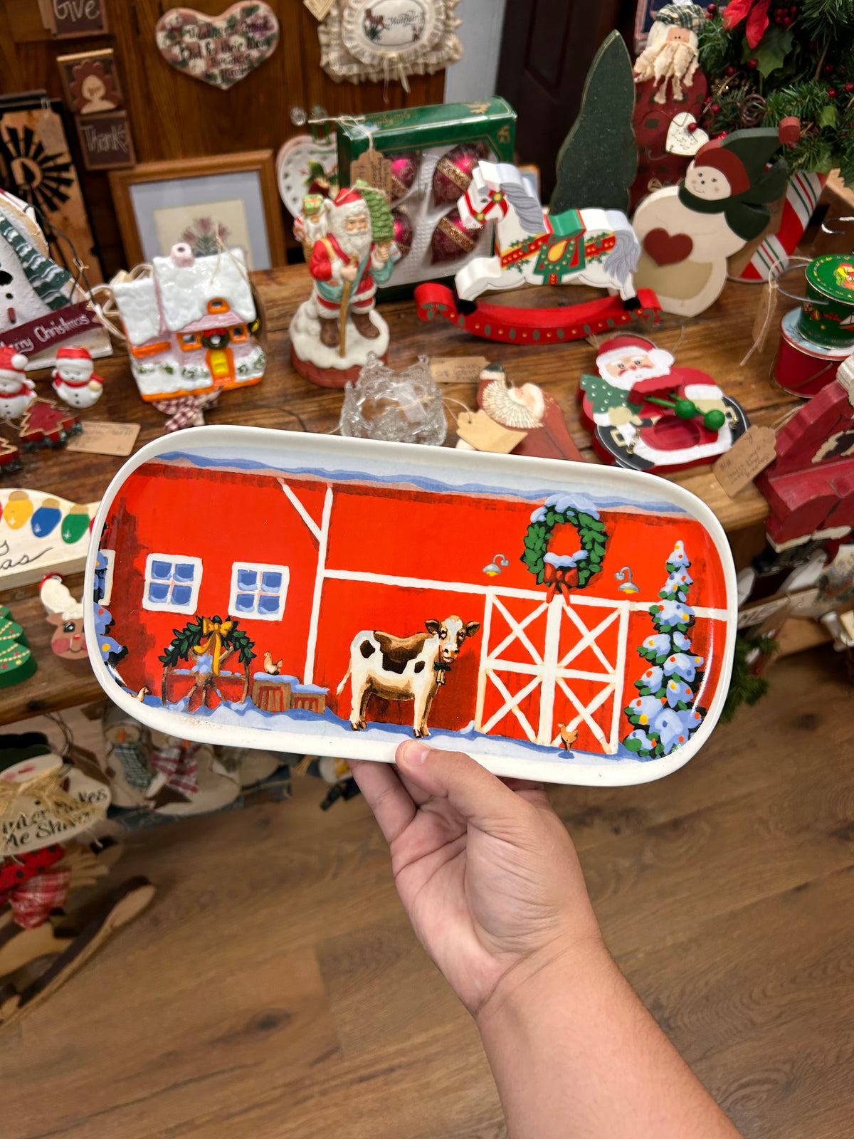 Christmas Cow Tray
