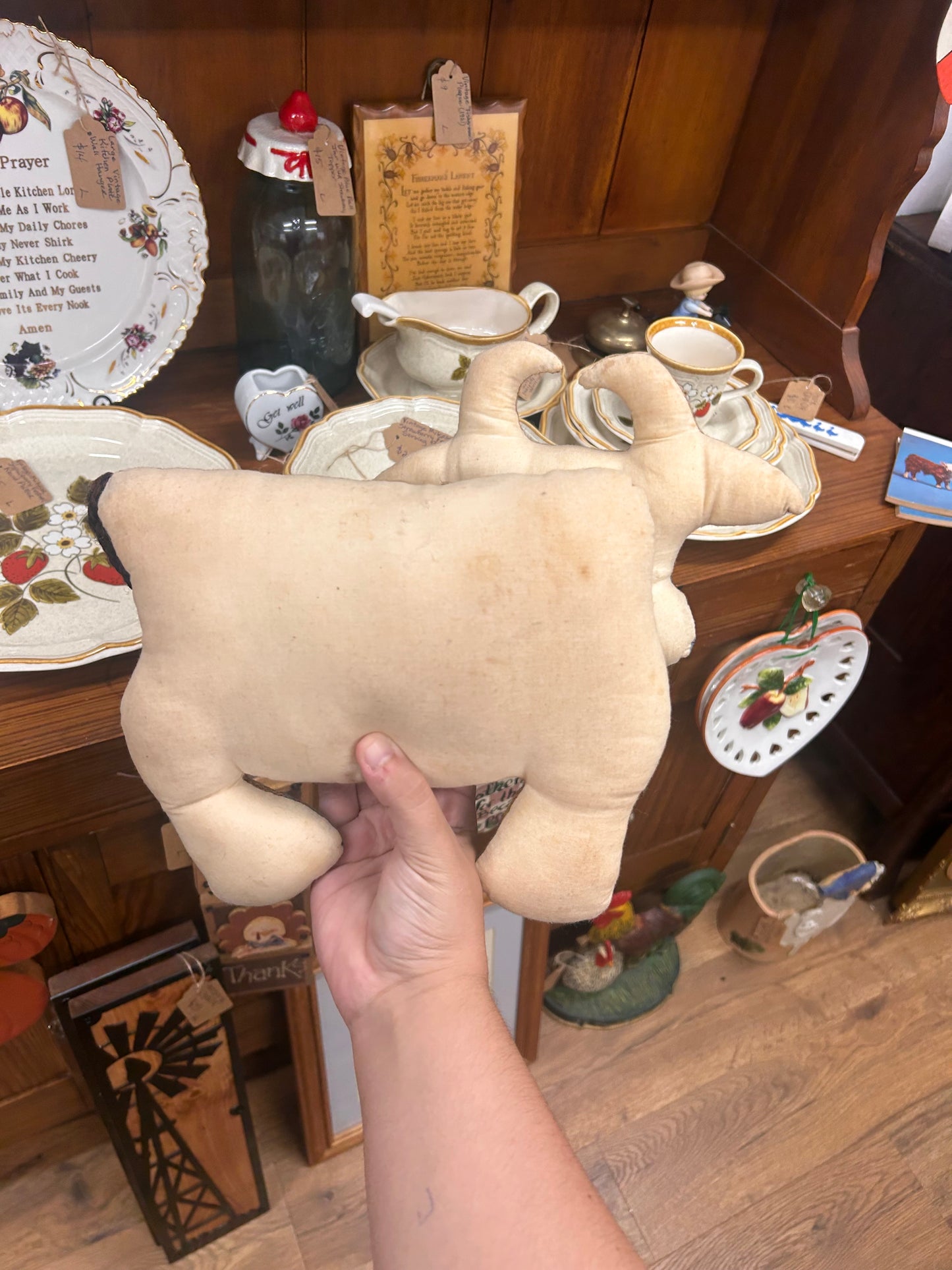 Vintage Cow Pillow - See 2nd Picture