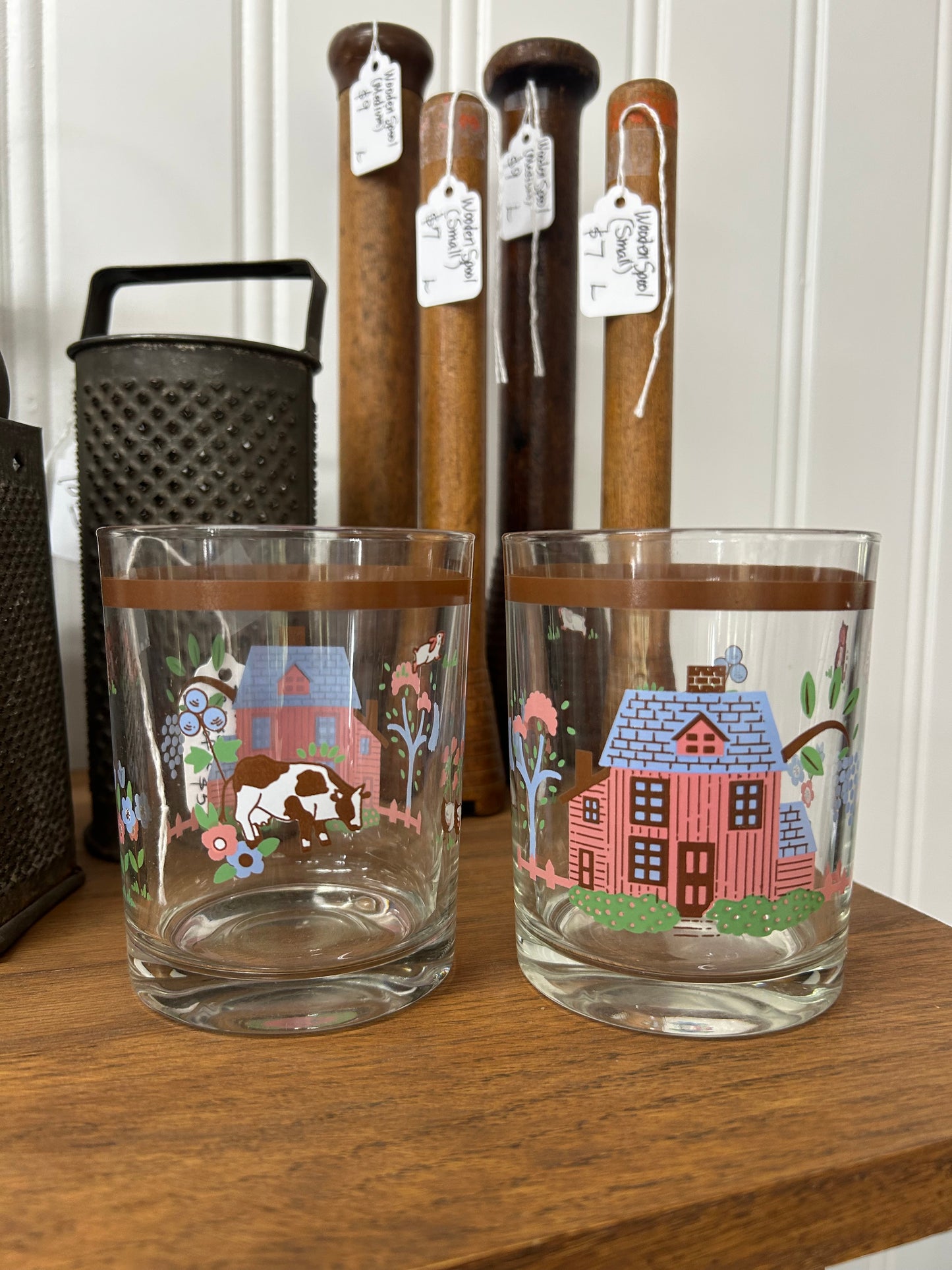 Farmhouse & Farm Animal Glasses - Set of 2