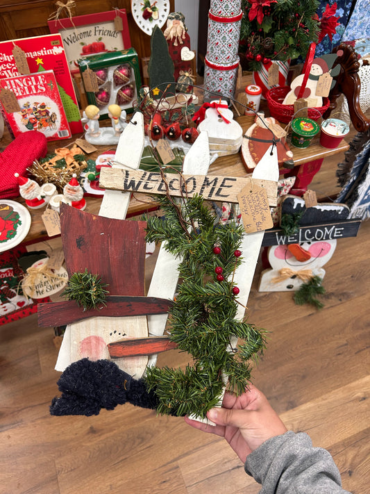 Vintage Handmade Wooden Welcome Hanger