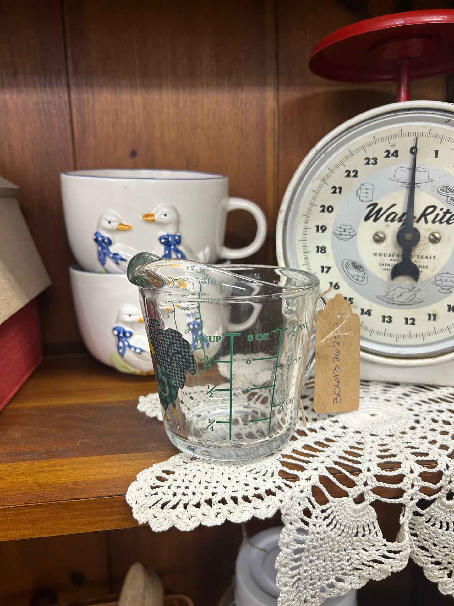 1980s Vintage Rooster Measuring Glass