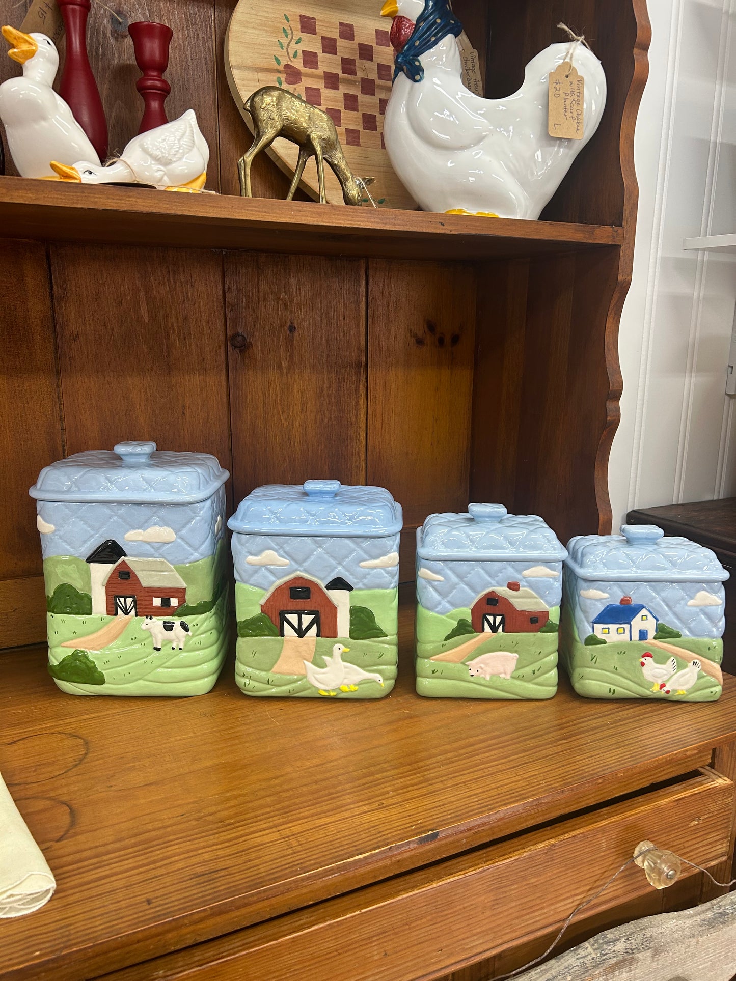 Vintage Quilted Canister Set