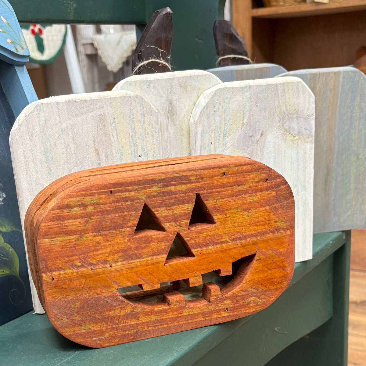 Handmade Wooden Pumpkin - Can Put Tea Light Inside