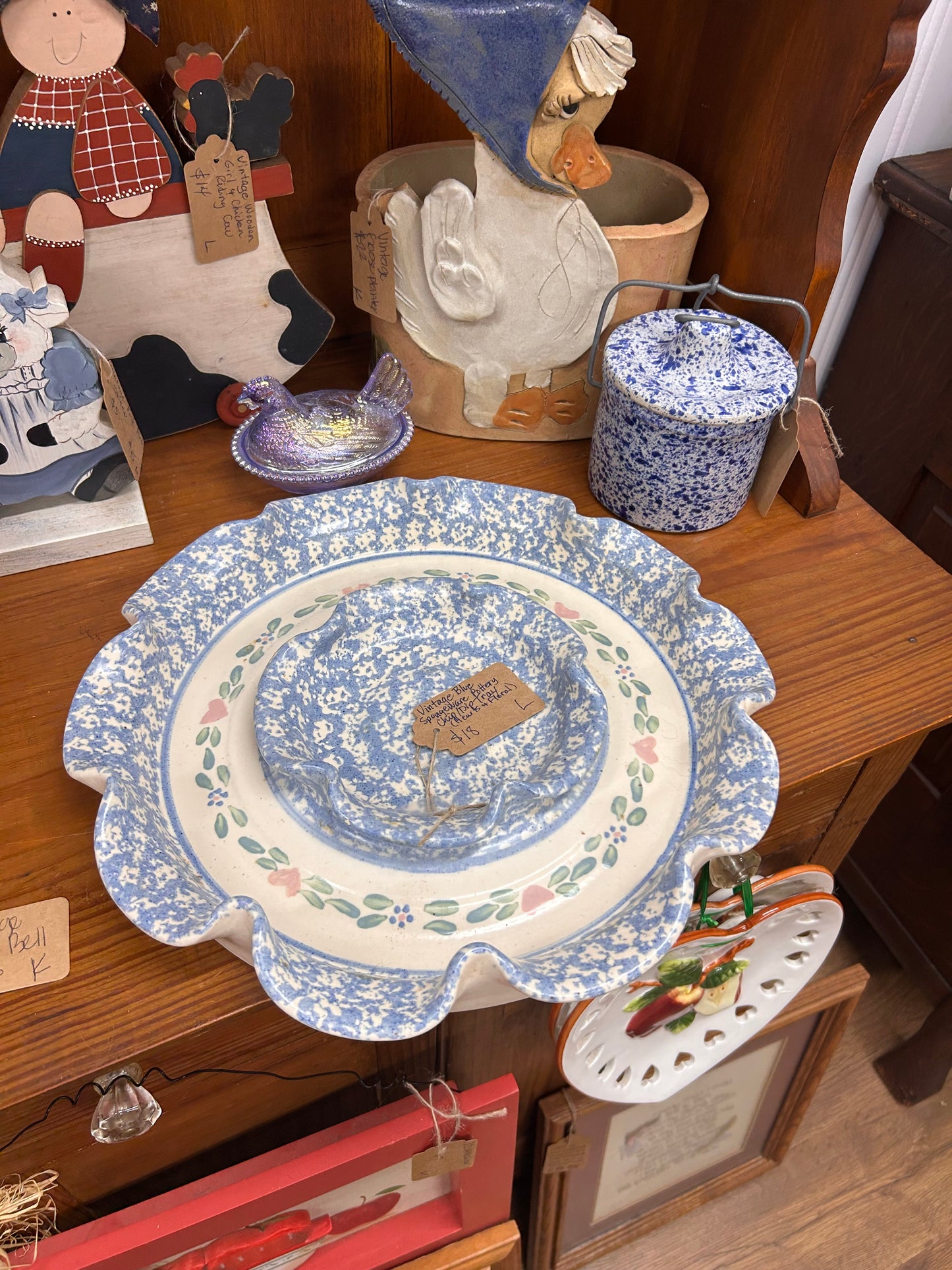 Vintage Chip/Dip Pottery Tray
