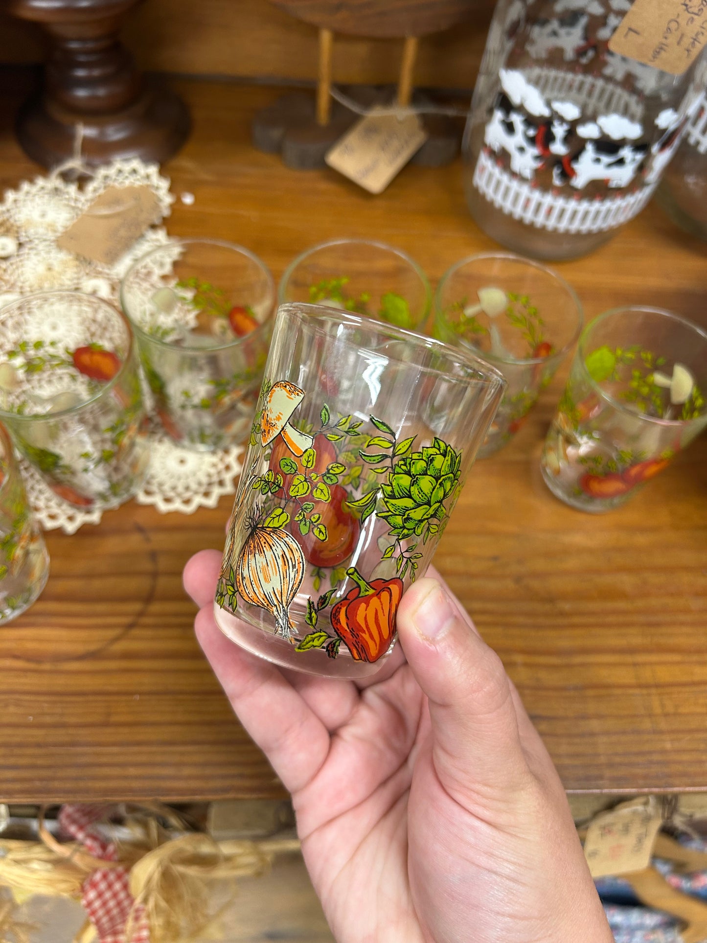 Vintage 1970s Arcoroc France - Spice Of Life - 3.5” tall - Set Of 7