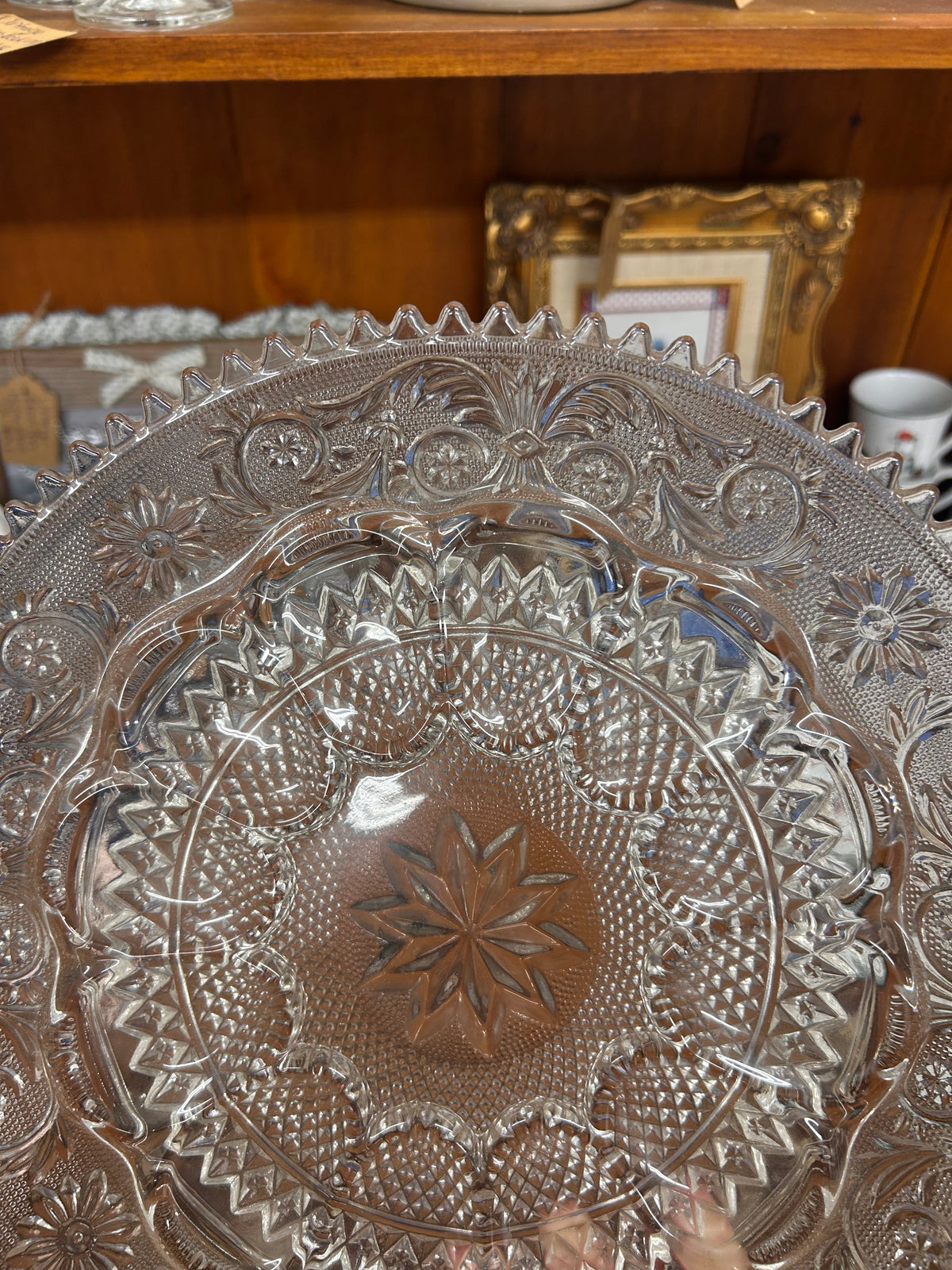Vintage Crystal Sandwich Glass Deviled Egg Plate