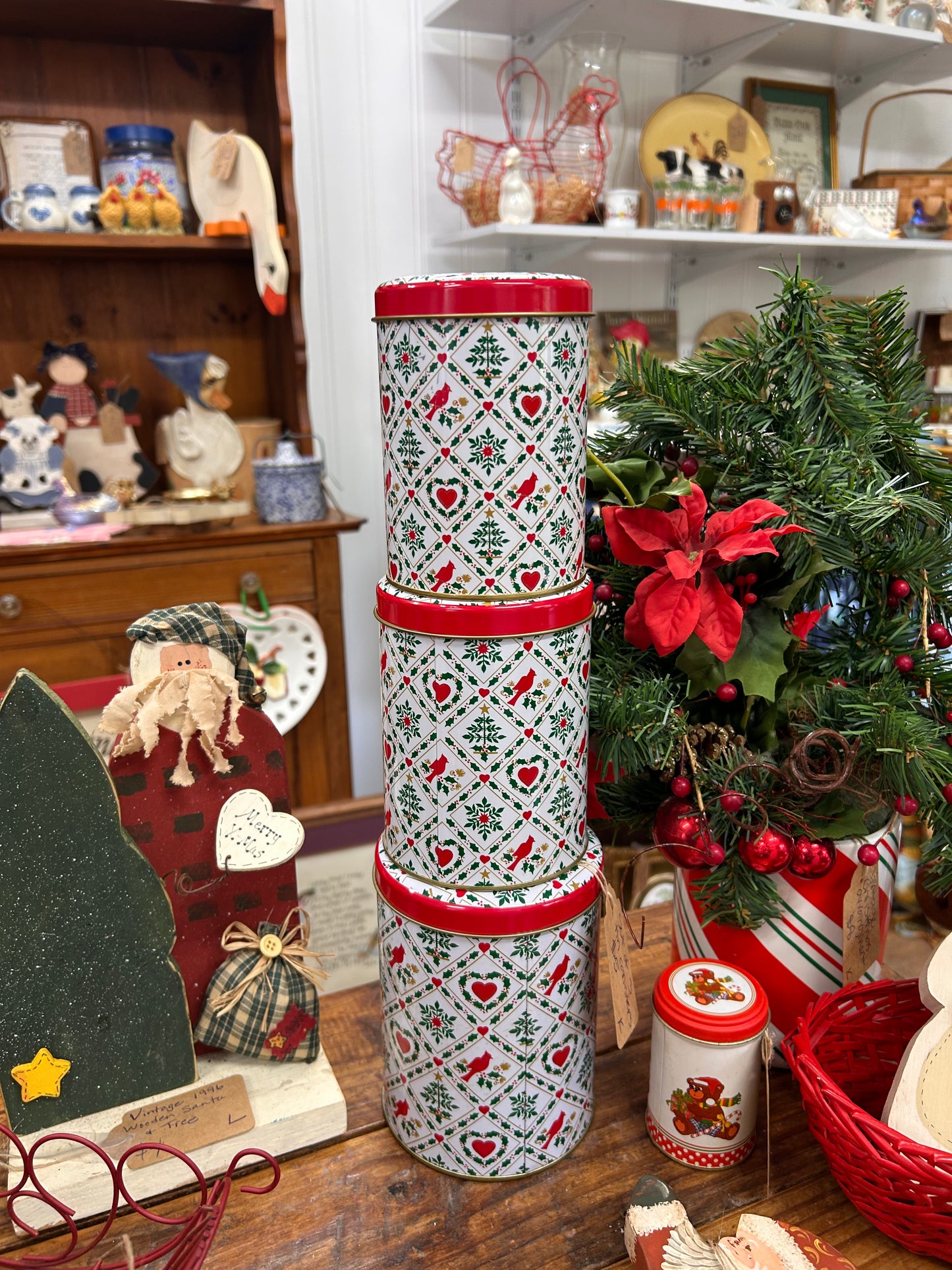 Set Of 2 Christmas Canisters - Bottom & Middle