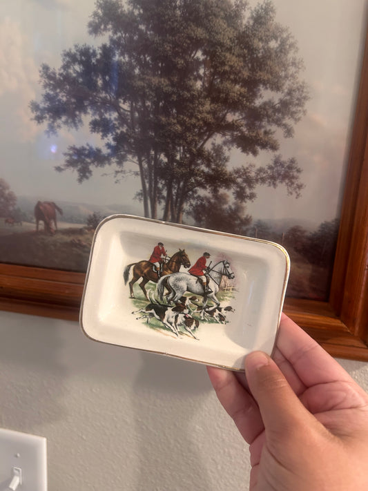 Vintage Fox Hunt Ash Tray/Trinket Holder