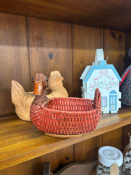 Vintage Wicker Duck Basket