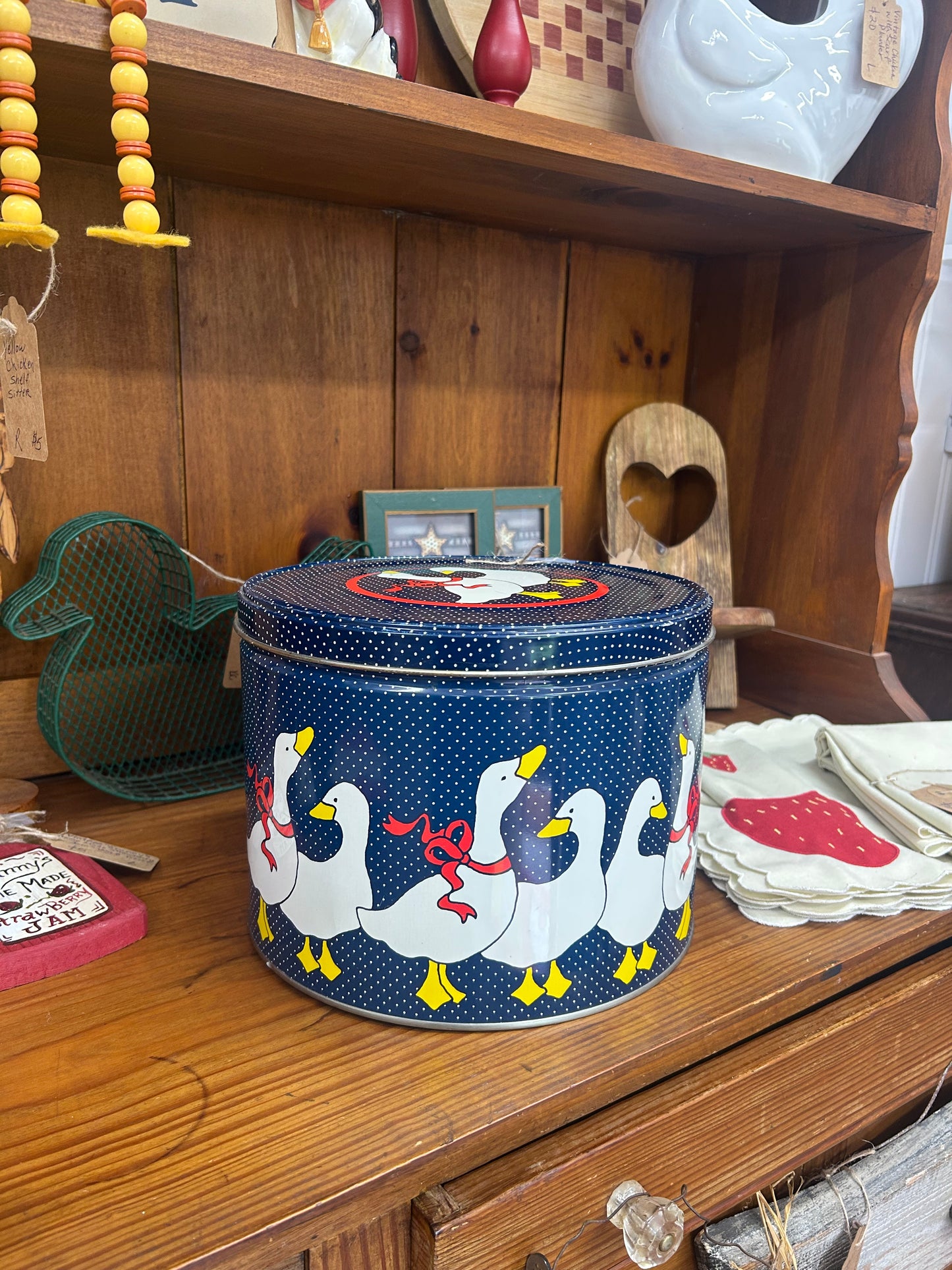 Vintage Goose Tin Container - 7.5” In Height