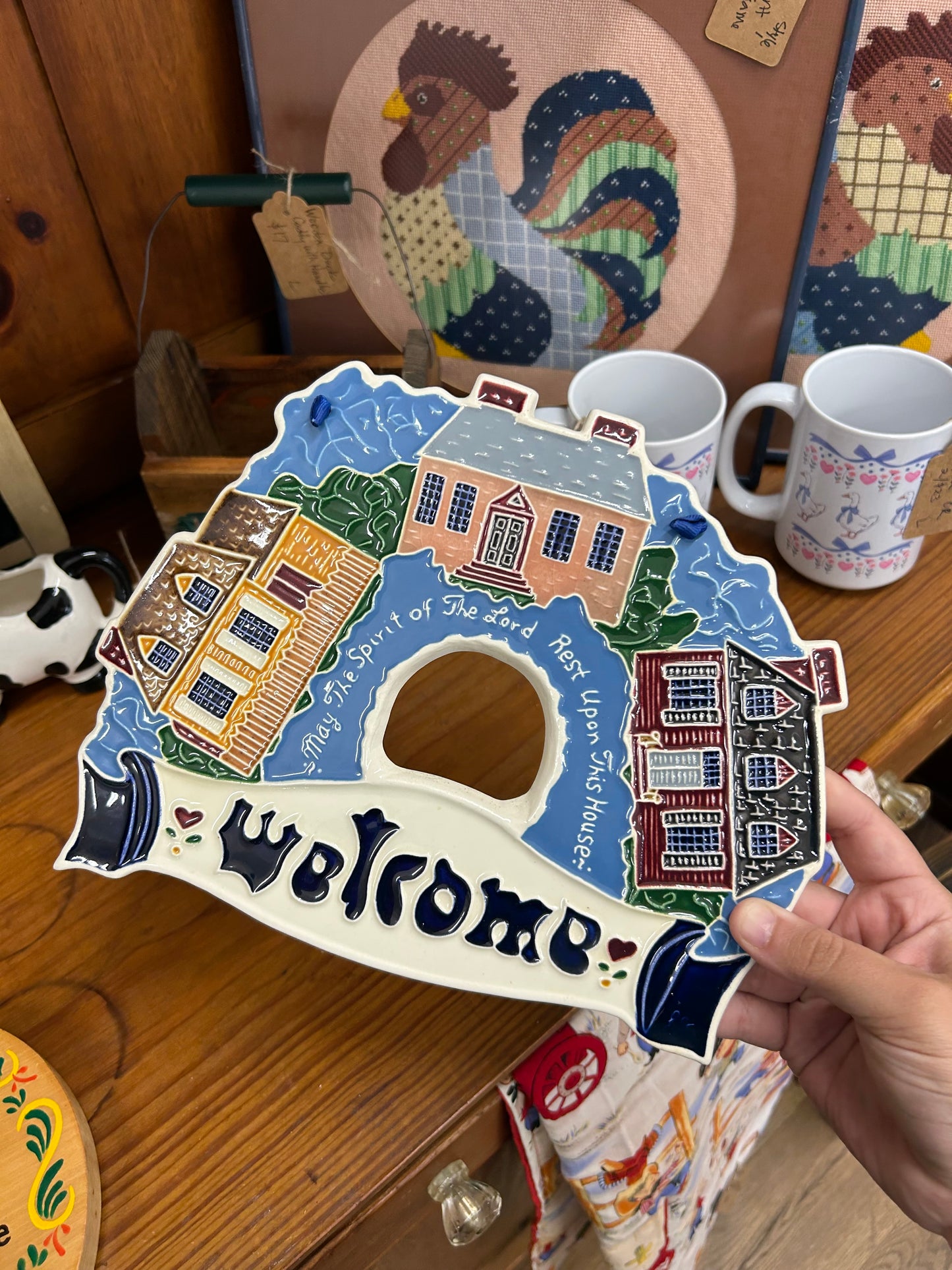 Vintage Ceramic Welcome Hanger