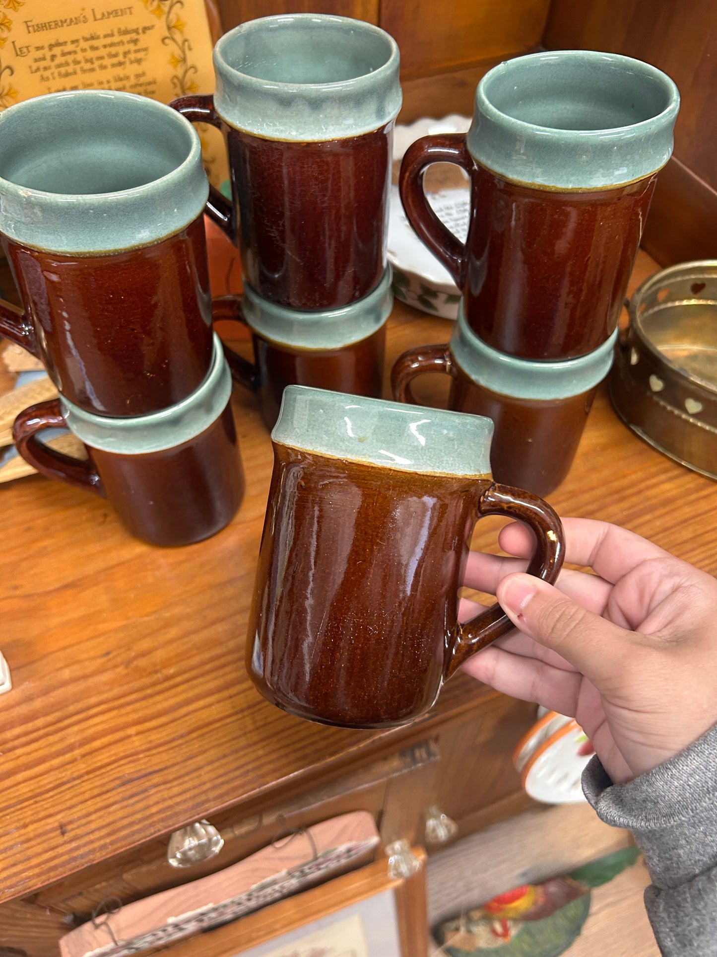 Vintage Red Wing Potter Mugs - Set Of 7