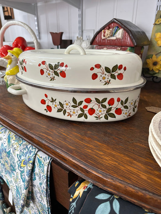 Vintage Sheffield “Strawberries N’ Cream” Roasting Pan