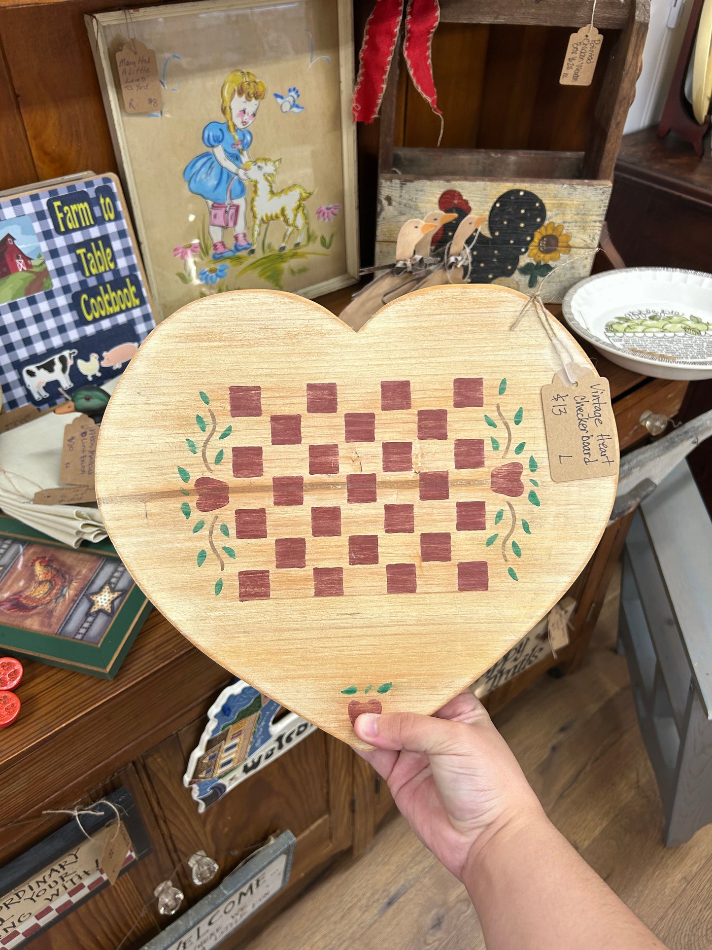 Vintage Heart Checkerboard