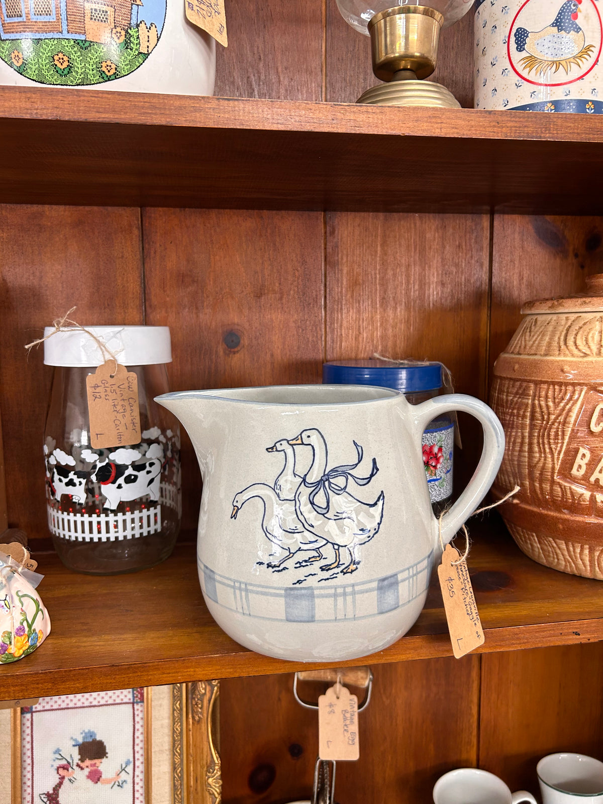 Vintage Louisville Stoneware “Gaggle Of Geese” Pitcher