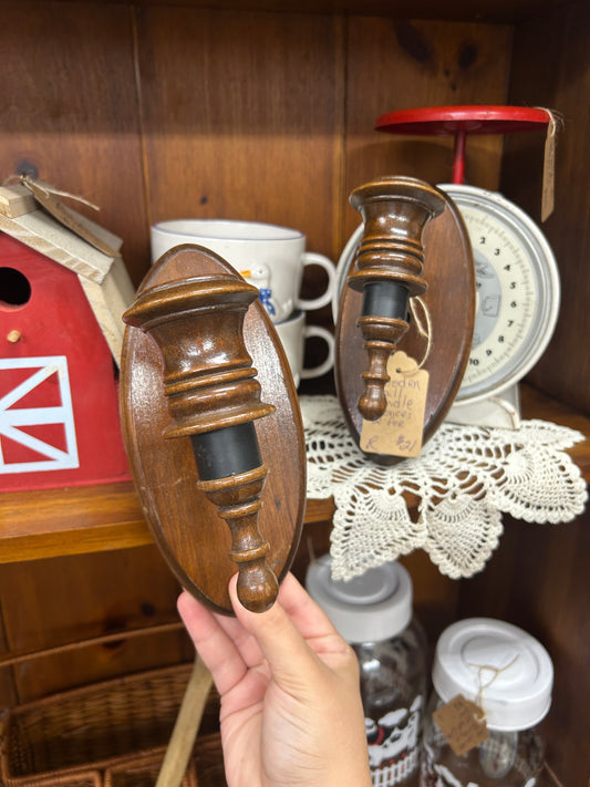 Set of Wooden Wall Sconces