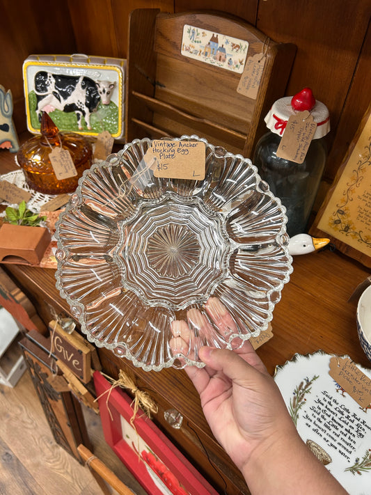 Vintage Anchor Hocking Egg Plate