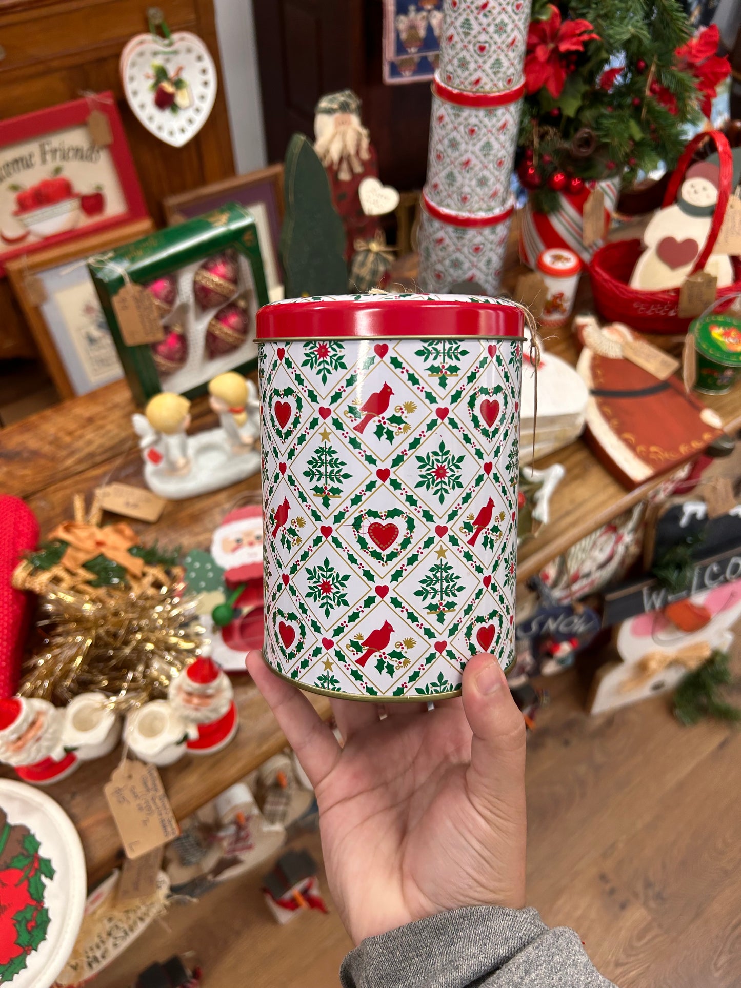 Set Of 2 Christmas Canisters - Bottom & Middle