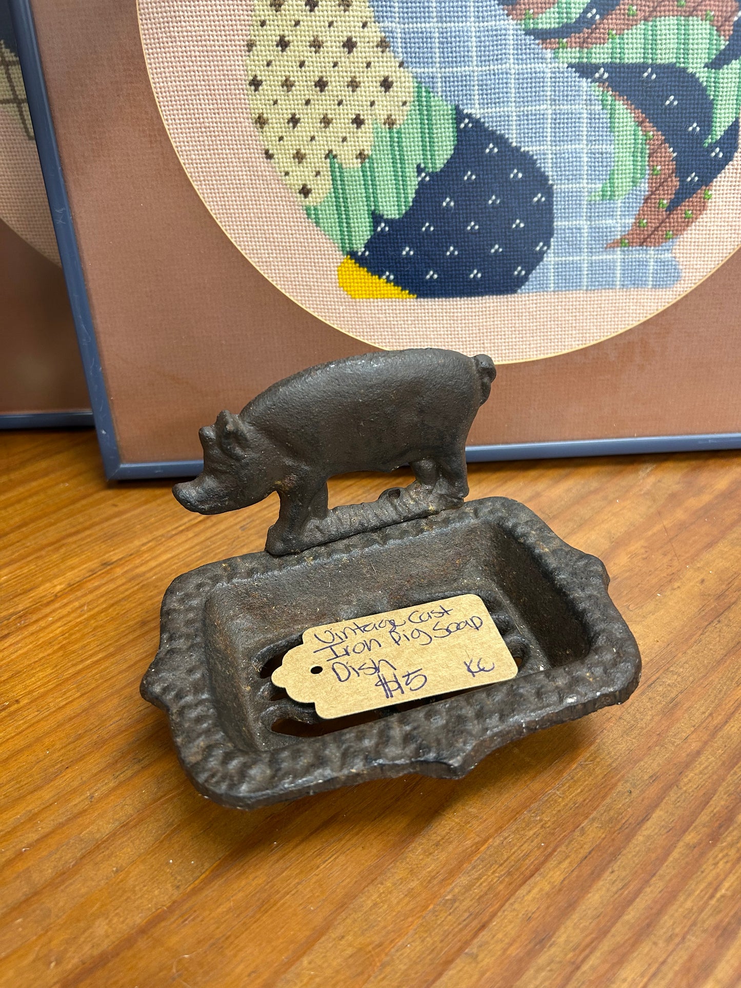 Vintage Cast Iron Pig Soap Dish