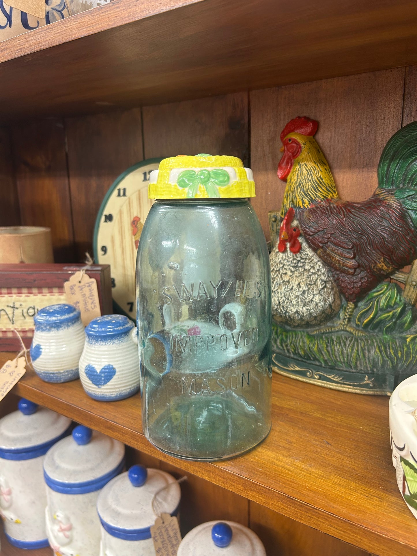 Vintage Jar With Vegetable Topper