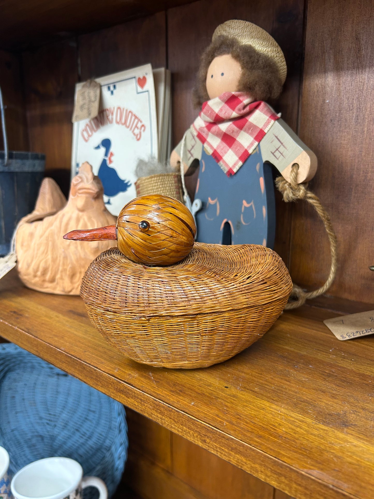 Vintage Wicker Duck