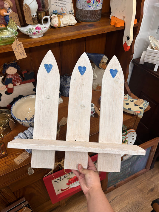 Vintage Handmade Heart Fence Wall Hanger - Local Pickup Only