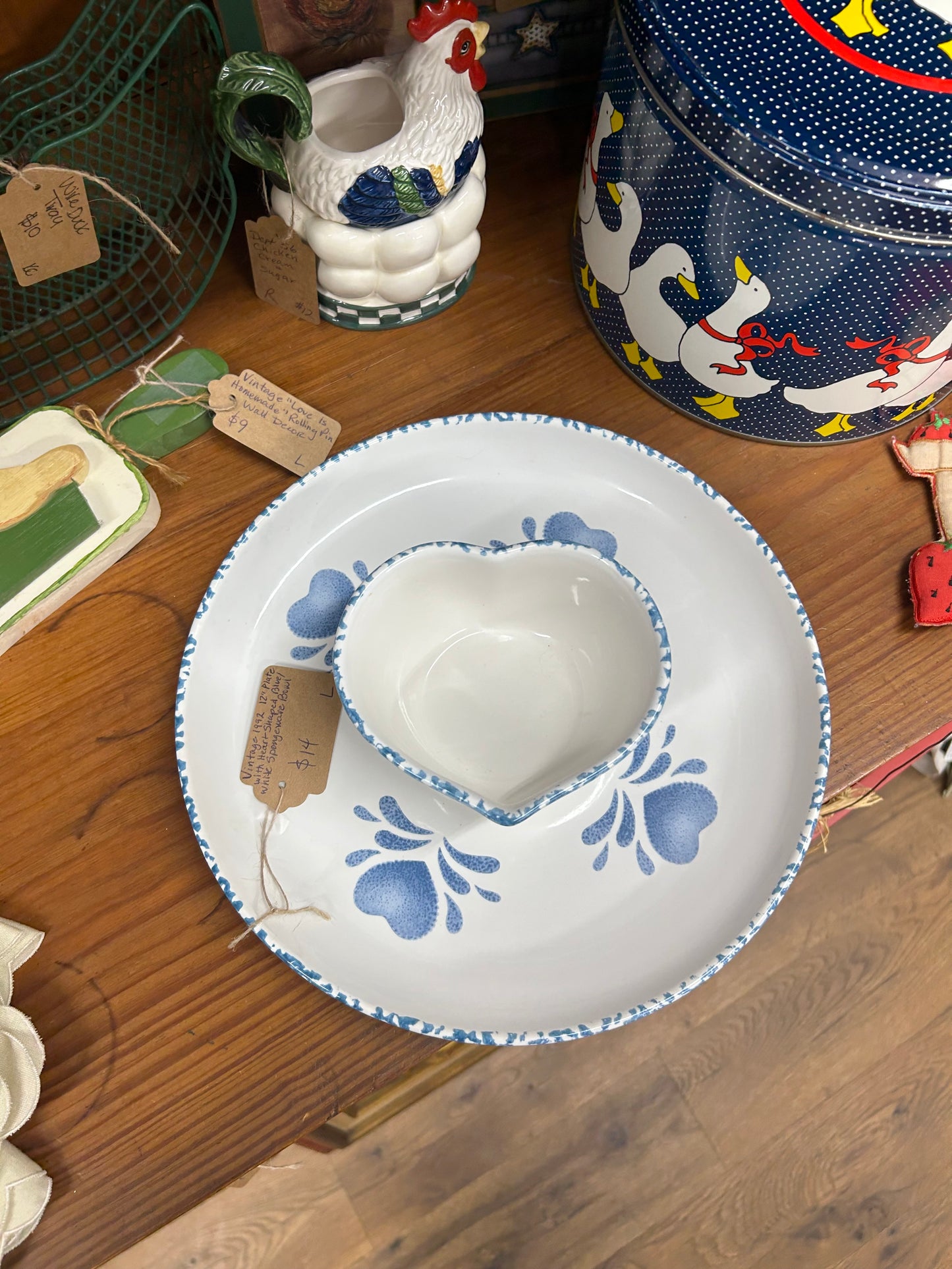 Vintage 1992 Spongeware Bowl/Plate