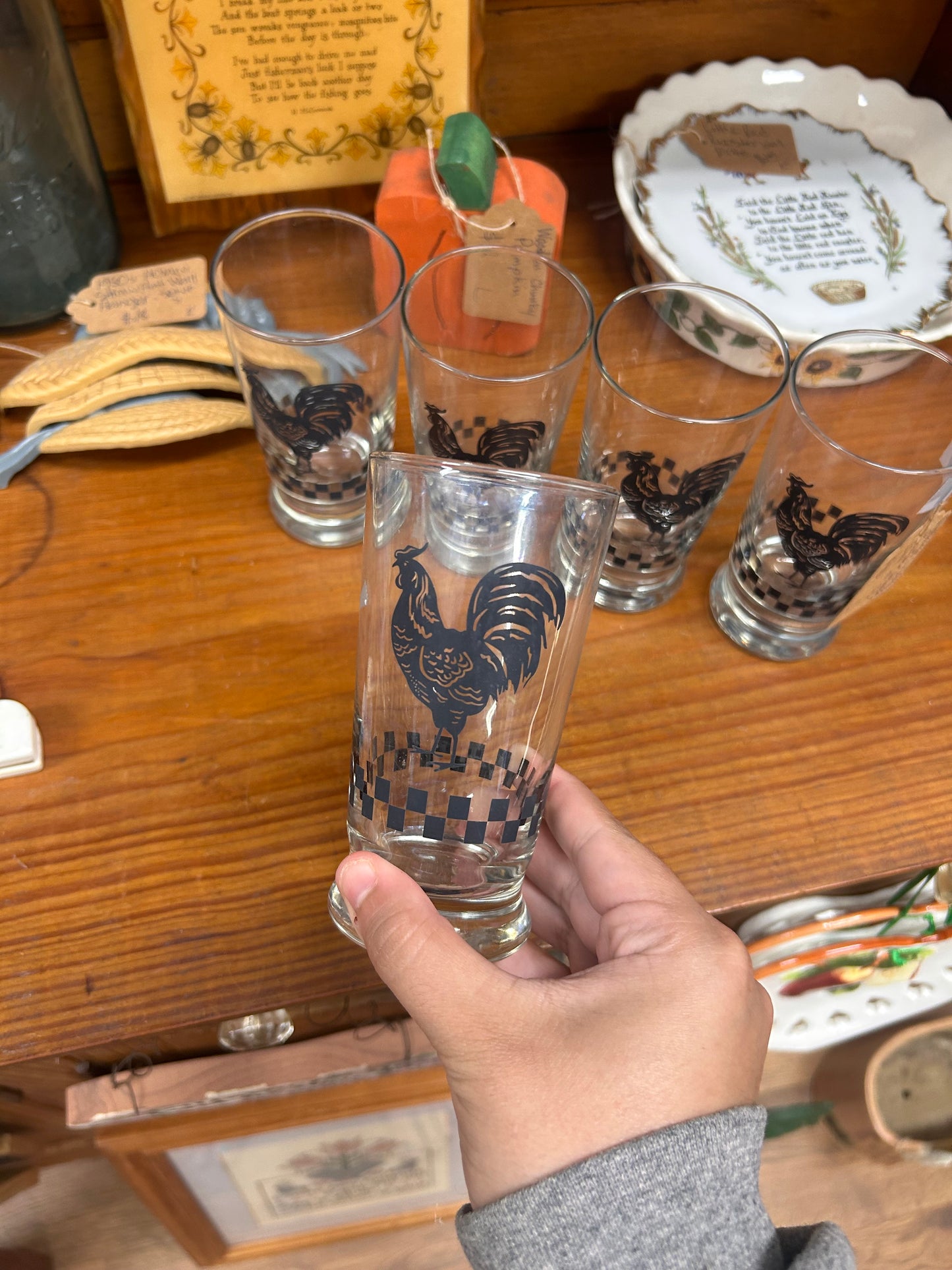 Vintage Libbey Rooster Glasses - Set Of 5