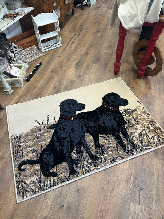 Vintage Black Lab Rug - Measures 4 Ft. 8" x 3.5 Ft. - Never Been Walked On - Local Pickup Only - If Shipping Please PM for Quote