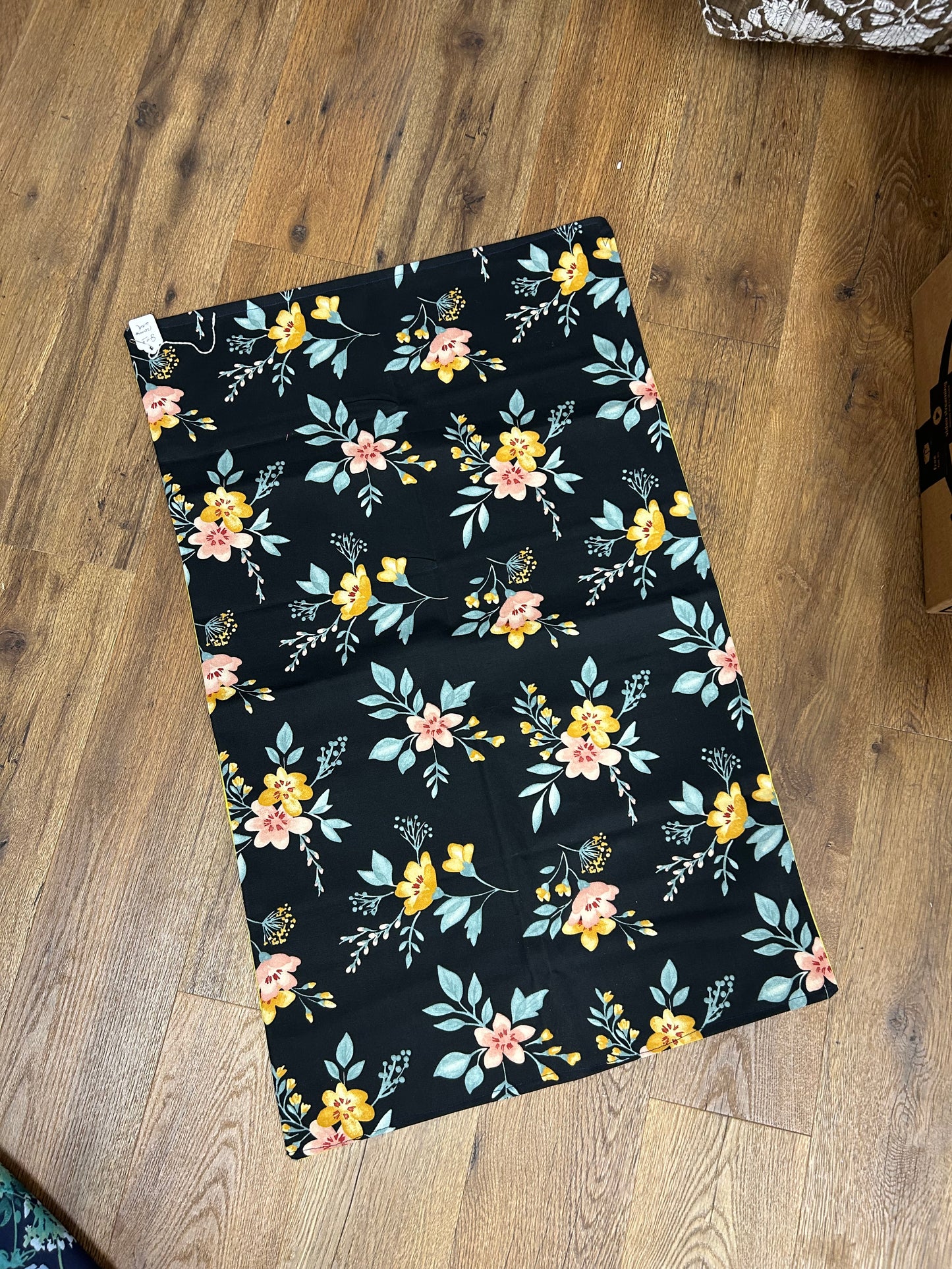 Black With Florals Table Topper - Made By My 96 Y/O Meme