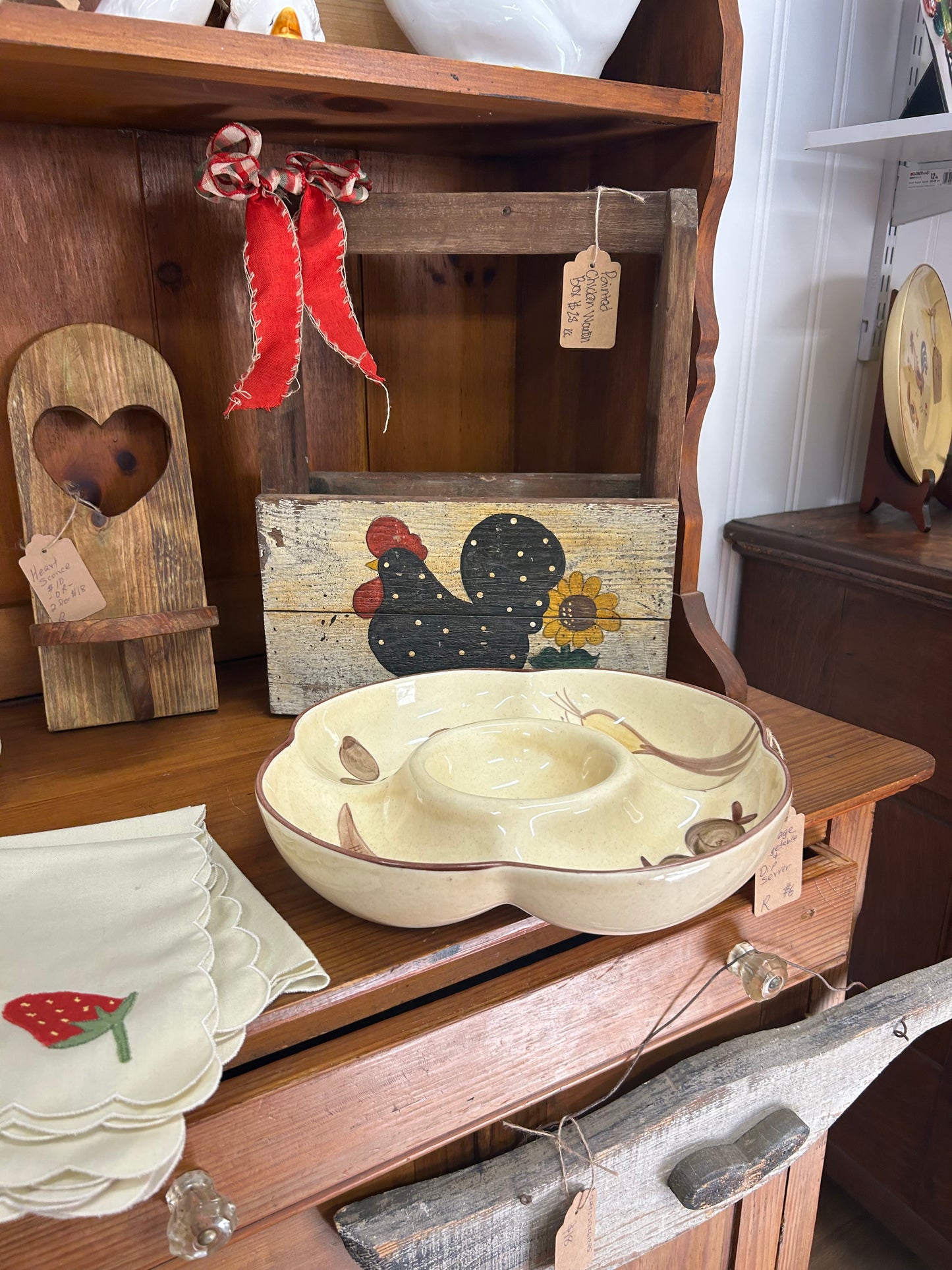 Vintage Vegetable & Dip Server