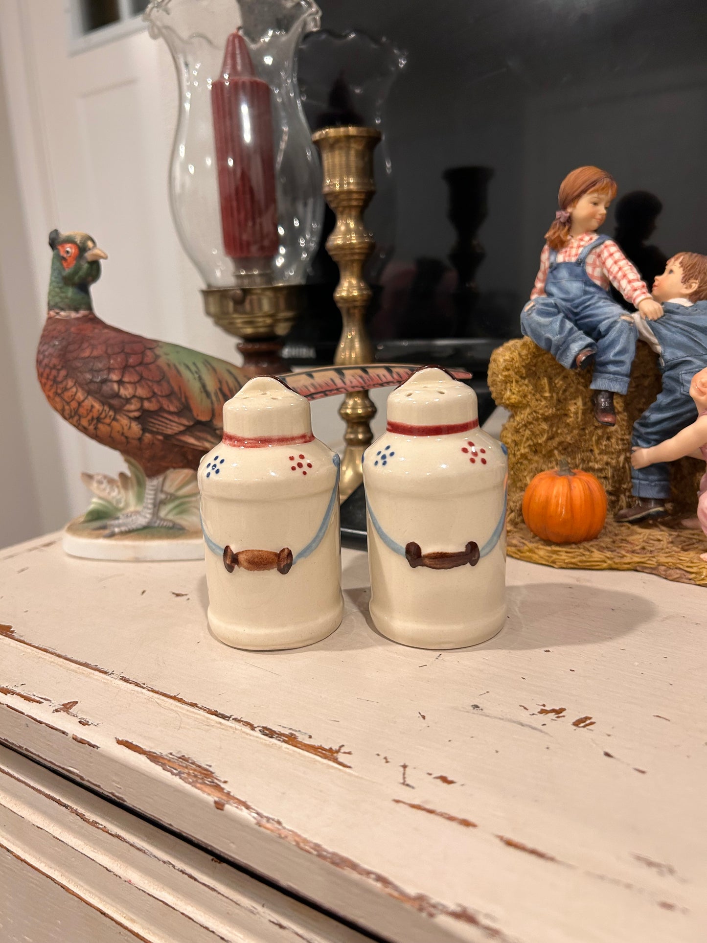 Vintage Shawnee Pottery Milk Can S&P Shakers