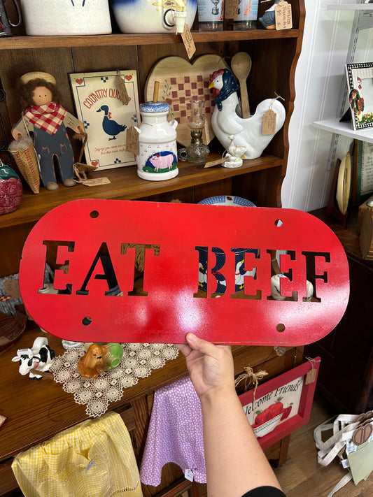 Eat Beef Sign - 23” Long