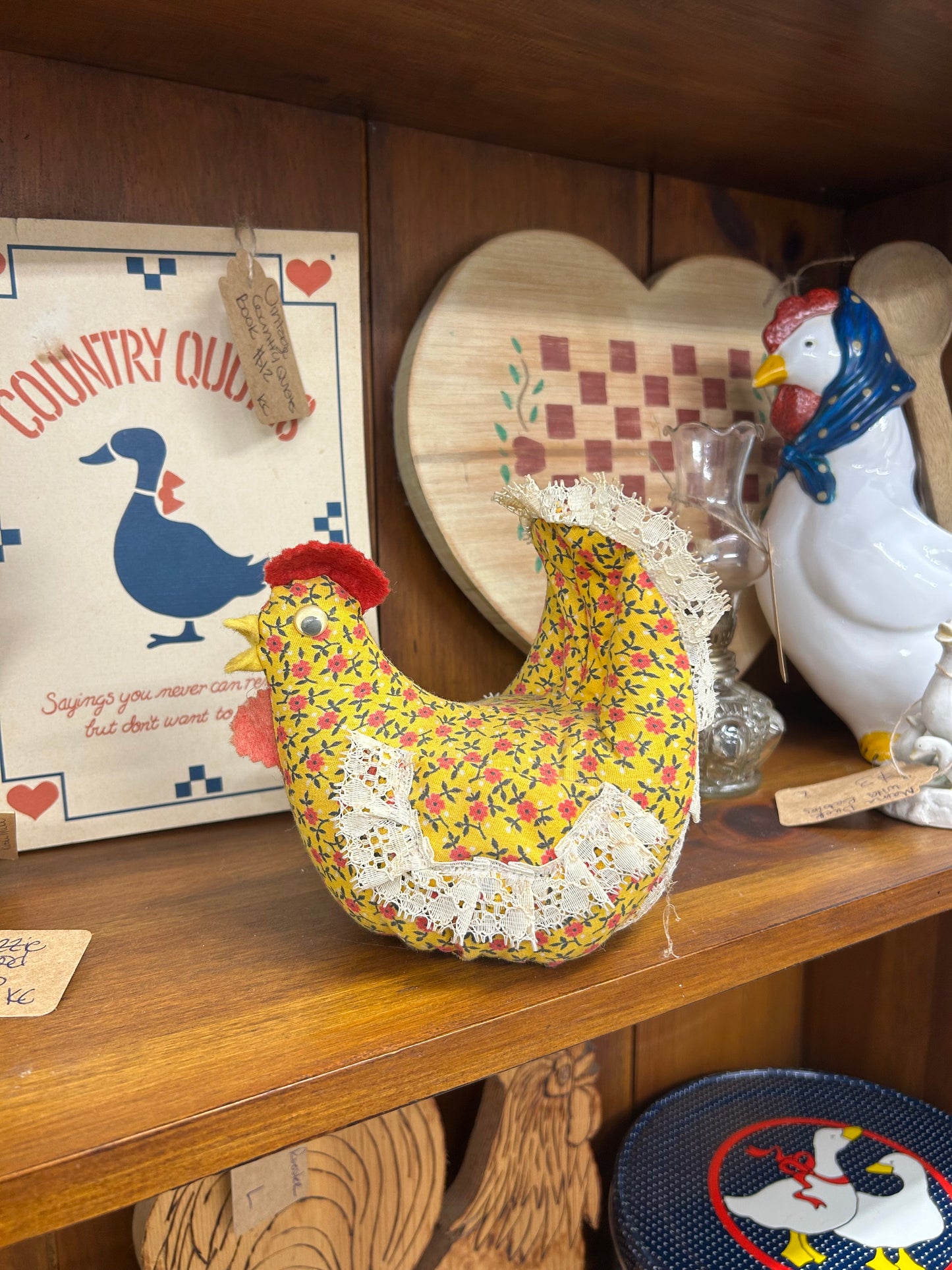 Vintage Yellow Floral Chicken