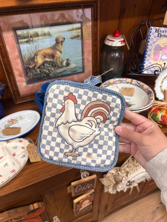 Vintage Chicken Pot Holder - As Is