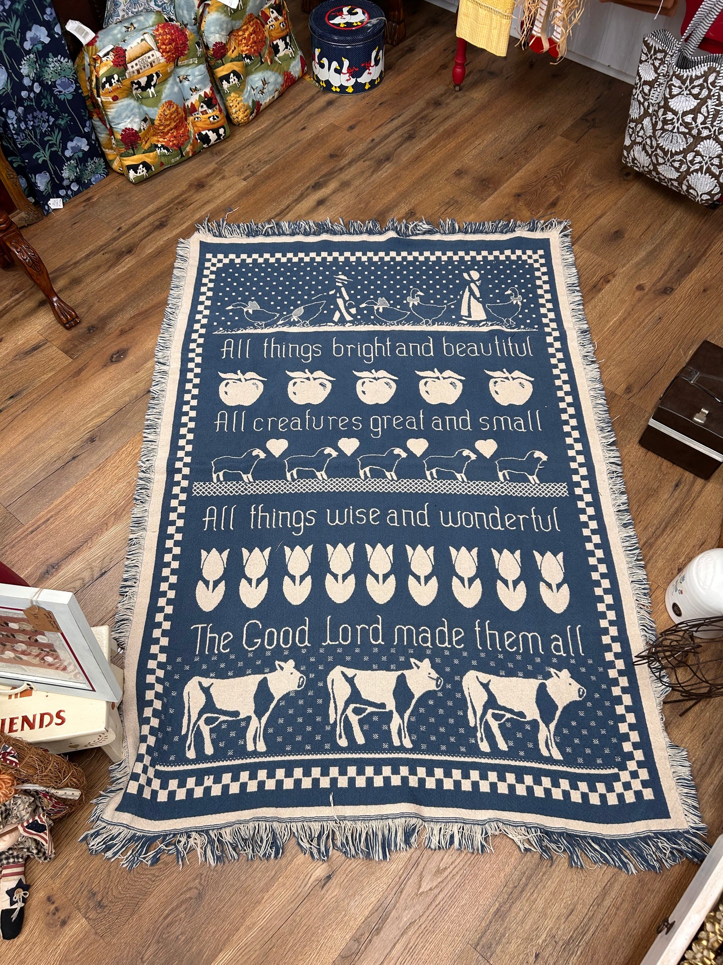 Vintage All Things Bright & Beautiful Throw