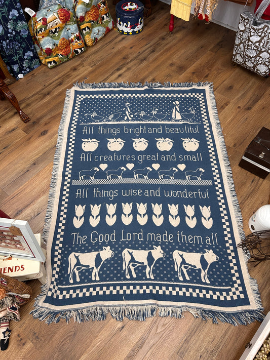 Vintage All Things Bright & Beautiful Throw